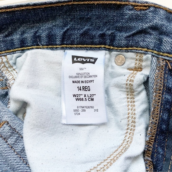 Vintage Levi’s 550 Relaxed Fit Jeans Size 14 Reg Kids Unisex - Picture 13 of 15